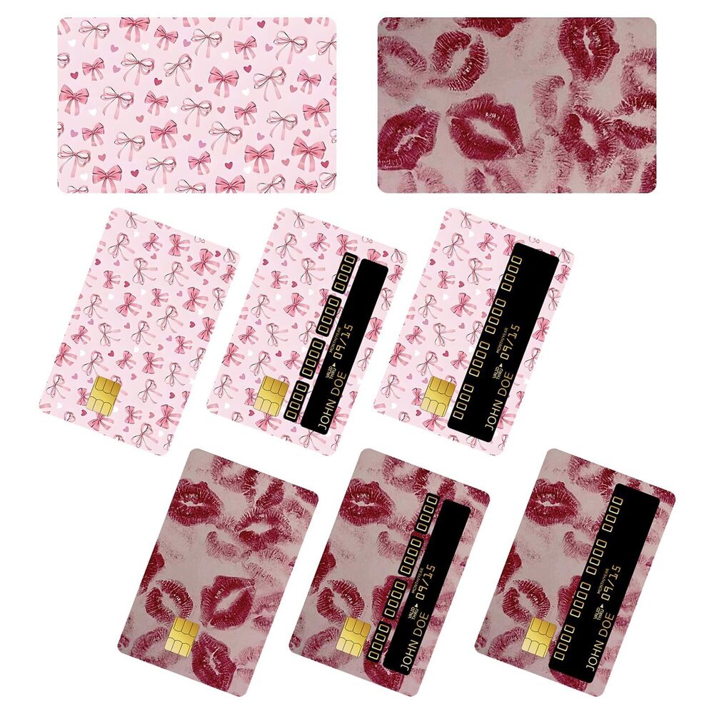 8223 2 Set Cute Credit Card Stickers Skins, Slim Removable Protective Wrap